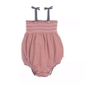 Burt’s Bees Baby Red Striped Romper 3-6 Months NWT